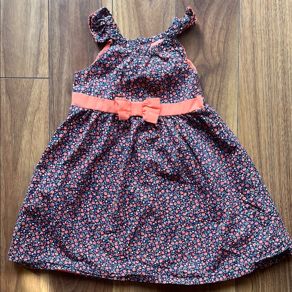 Baby Girl 18 - 24 Months Penelope Mack Navy Floral Dress with Coral Bow